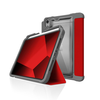 STM Dux Plus - Pancéřované pouzdro iPad mini 7 (2024) / mini 6 (2021) MIL-STD-810G s držákem Apple Pencil (červené)