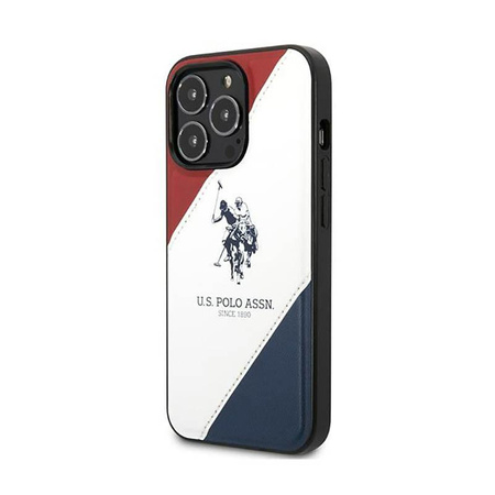 US Polo Assn Tricolor dombornyomott - iPhone 14 Pro Max tok (fehér)