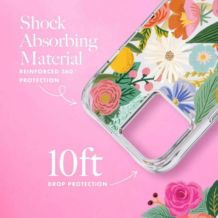 Rifle Paper Clear MagSafe - iPhone 14 Plus tok (Garden Party Blush)