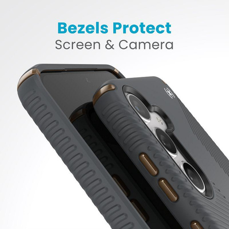 Speck Presidio2 Grip - Étui Samsung Galaxy S24+ (Gris anthracite / Bronze froid)