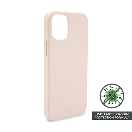 PURO ICON Cover - pouzdro pro iPhone 12 Mini s antimikrobiální ochranou (pískově růžové)