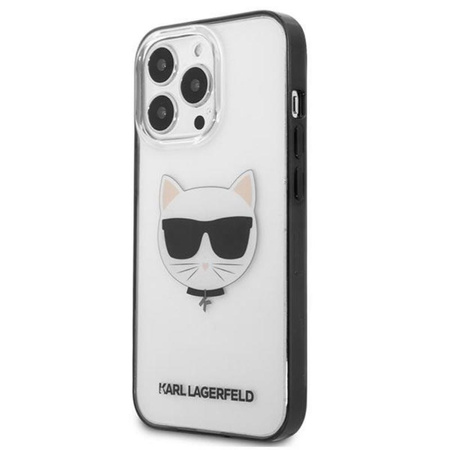 Karl Lagerfeld Choupette Head - Etui iPhone 13 Pro Max (przezroczysty / czarna ramka)