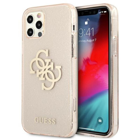 Guess Glitter 4G Big Logo - iPhone 12 Pro Max Case (Gold)