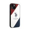 US Polo Assn Tricolor Embossed - Étui pour iPhone 14 (blanc)