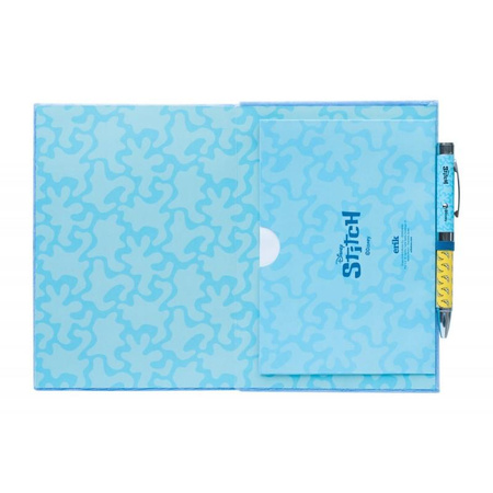 NOTATNIK PLUSZOWY A5 W KROPKI STITCH Z DŁUGOPISEM Disney ZESZYT Z GUMKĄ