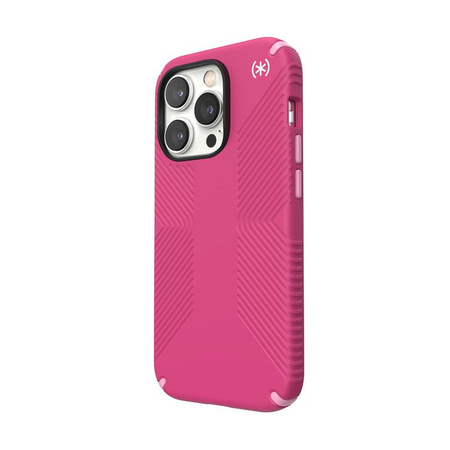 Speck Presidio2 Grip MagSafe - Rutschfestes Gehäuse für iPhone 14 Pro (Digitalpink / Blossompink / Weiß)
