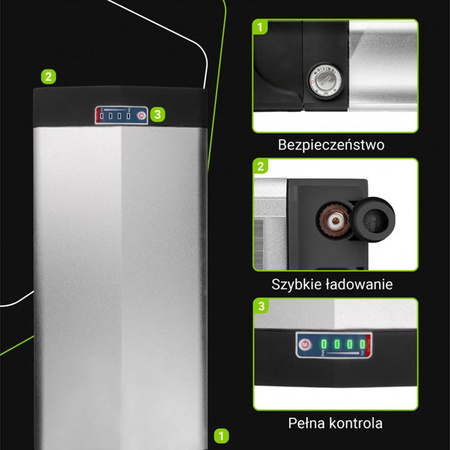 Green Cell - Bateria do roweru elektrycznego E-Bike z ładowarką 36V 20Ah 720Wh Li-Ion RCA