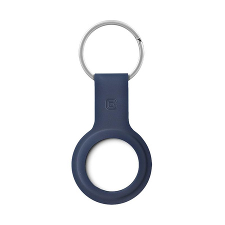 Crong Silicone Case with Key Ring - Ochranné pouzdro na kroužek na klíče pro Apple AirTag (námořnicky modré)