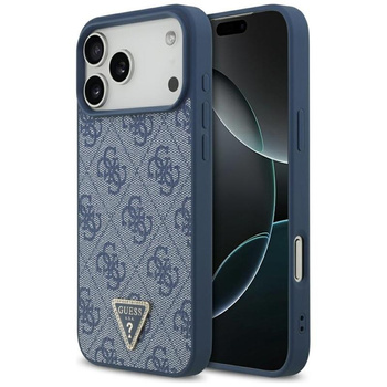 Guess Leather 4G Triangle Strass MagSafe - Case iPhone 17 Pro Max (Blue)