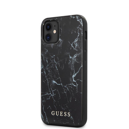 Guess Marble - pouzdro pro iPhone 12 Mini (černé)