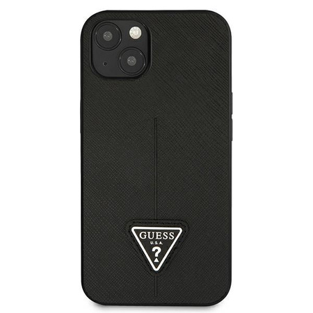 Guess Saffiano háromszög logós tok - iPhone 13 tok (fekete)