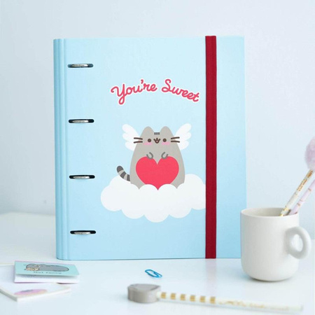 Pusheen - classeur A4 de la collection Purrfect Love avec cartes (4 anneaux, élastique)