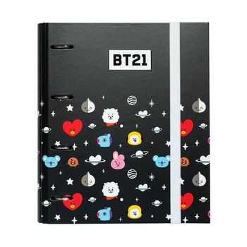 Line Friends BT21 - Ring binder for document storage with rubber band (4 rings)