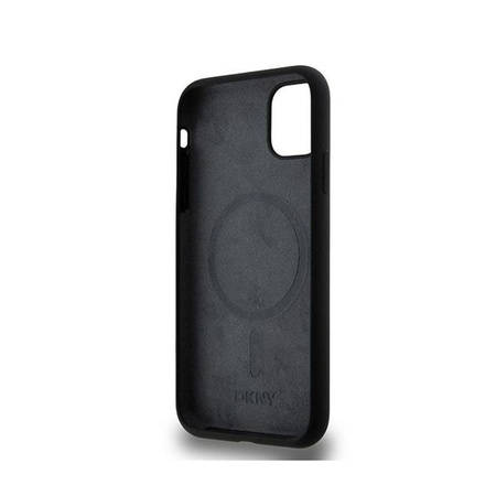 DKNY Liquid Silicone Weiß gedrucktes Logo MagSafe - iPhone 11 Hülle (schwarz)