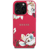 Guess Grained Flower Pattern MagSafe - étui pour iPhone 16 Pro (fuchsia)