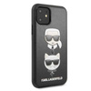 Karl Lagerfeld dombornyomott tok Karl & Choupette - iPhone 11 tok (fekete)