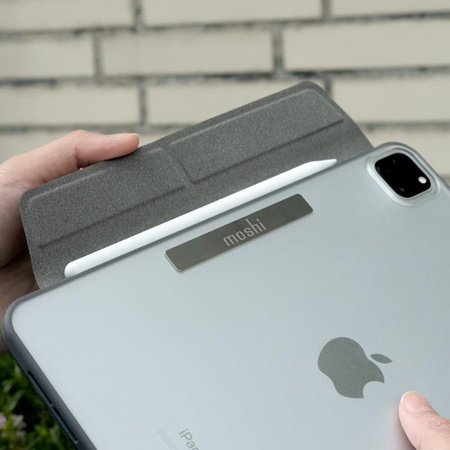 Moshi VersaCover - Étui en origami pour iPad mini 6 (2021) avec chargement de l'Apple Pencil (Noir anthracite)