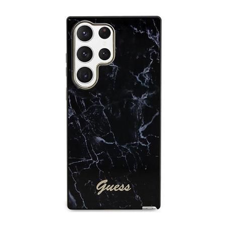 Guess Marble Collection - pouzdro pro Samsung Galaxy S23 Ultra (černé)