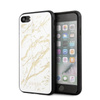 Guess Marble Glass Gold Glitter - pouzdro pro iPhone SE 2020 / 8 / 7 (bílé)