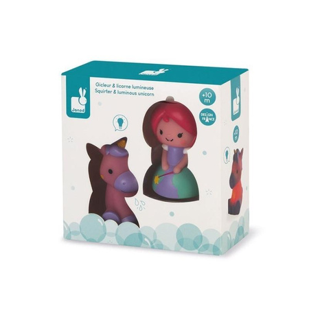 Janod - Zestaw figurek do kąpieli Księżniczka i świecący jednorożec