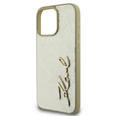 Karl Lagerfeld Metal Signature - Hülle für iPhone 16 Pro (gold)