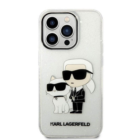 Karl Lagerfeld IML Glitter NFT Karl & Choupette - Coque iPhone 14 Pro Max (Transparent)