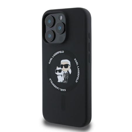 Karl Lagerfeld Silikon Karl & Choupette Ring MagSafe - iPhone 16 Pro Max Hülle (schwarz)