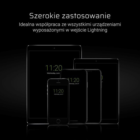 KABEL GREEN CELL USB LIGHTNING IPHONE SZYBKIE ŁADOWANIE 25cm KRÓTKI PRZEWÓD