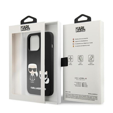 Karl Lagerfeld Slilicone Karl & Choupette - Coque iPhone 13 Pro Max (noir)