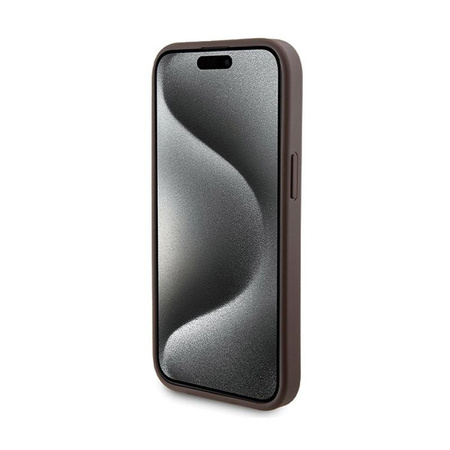 Guess Bundle Pack MagSafe 4G Metal Gold Logo - Etui Set + Power Bank 5000mAh MagSafe iPhone 15 (braun)