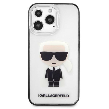 Karl Lagerfeld Ikonik Karl - Coque iPhone 13 Pro (transparent / cadre noir)