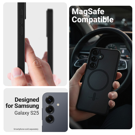 Etui do Galaxy S25 MagSafe Crong Hybrid Matte Różowe Matowe Wytrzymałe