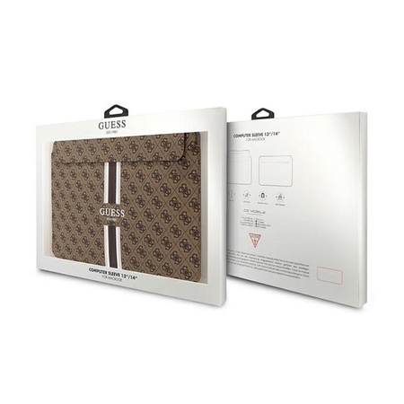 Guess 4G Printed Stripes Computer Sleeve - pouzdro na 14" notebook (hnědé)