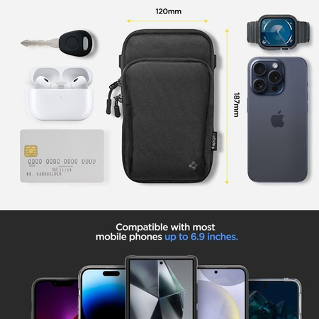 Spigen KD400 Universal Cross Bag Klasden - Phone bag / shoulder pouch (Black)