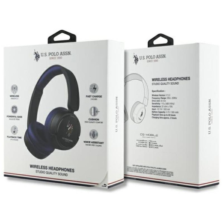 US Polo Assn DH Color Logo - Wireless Over-Ear Bluetooth Headphones V5.3 (navy blue)