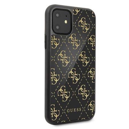 Guess Double Layer Glitter Case Peony G - iPhone 11 Hülle (Schwarz)