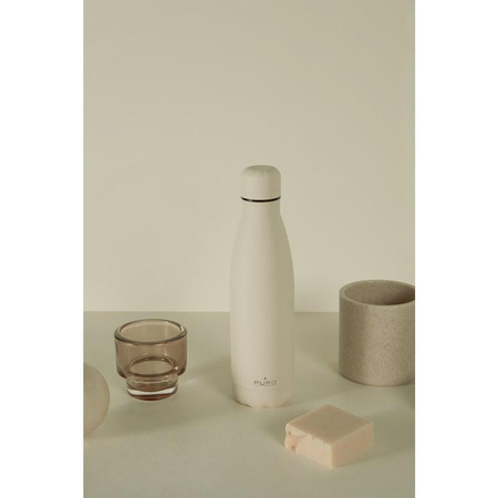 PURO ICON - Bouteille thermique en acier inoxydable 500 ml (beige) (revêtement en poudre)