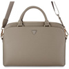 Guess Genarbte Reißverschlusstasche Dreieck Logo - 15" Notebooktasche (braun)
