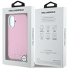 Karl Lagerfeld Saffiano Full Wrapped Elongated Metal Logo MagSafe - Case for iPhone 16 (pink)