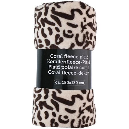 Couverture polaire 180x130cm (beige panthère)
