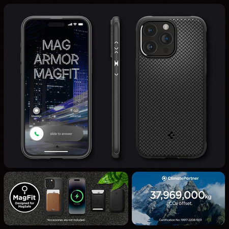 Spigen Mag Armor MagSafe - Étui pour iPhone 15 Pro Max (Noir mat)