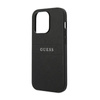 Guess Saffiano Metal Logo Stripes - Etui iPhone 14 Pro Max (czarny)