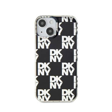 DKNY IML Checkered Mono Pattern - Hülle für iPhone 15 / 14 / 13 (schwarz)