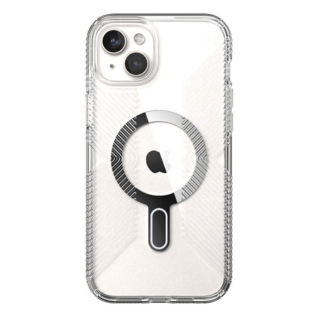 Speck Presidio Perfect-Clear Grip ClickLock & MagSafe - Etui iPhone 15 Plus / iPhone 14 Plus (Clear / Chrome Finish / Serene Silver)