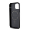 Guess 4G Collection Leder Metall Logo MagSafe - iPhone 12 / iPhone 12 Pro Tasche (schwarz)