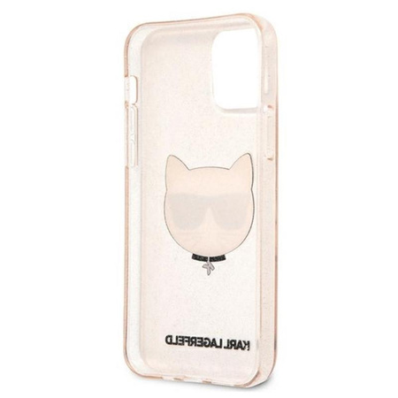 Karl Lagerfeld Choupette Head Glitter - pouzdro pro iPhone 12 / iPhone 12 Pro (zlaté)