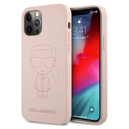 Karl Lagerfeld Silikonové pouzdro Ikonik Outline - iPhone 12 / iPhone 12 Pro (růžové)