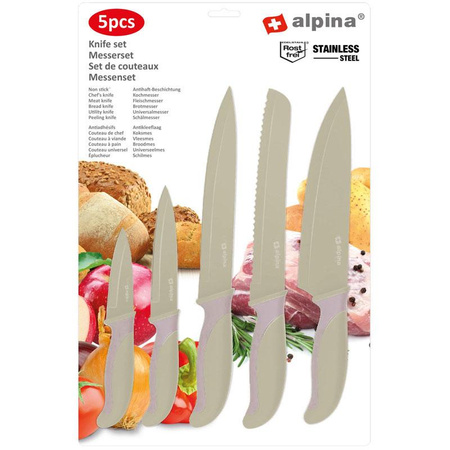 Alpina - Stainless steel knife set (beige)