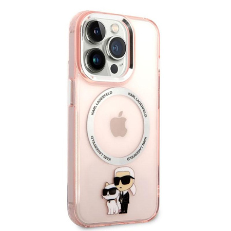 Karl Lagerfeld IML NFT Karl & Choupette Magsafe - iPhone 14 Pro Max Tasche (rosa)