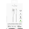 PURO Fabric Ultra Strong - Heavy duty braided USB-A / Lightning MFi cable 1.2m (white)
